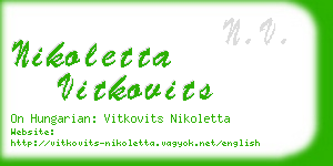 nikoletta vitkovits business card